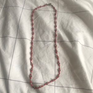 Jcrew red bead and rhinestone long necklace